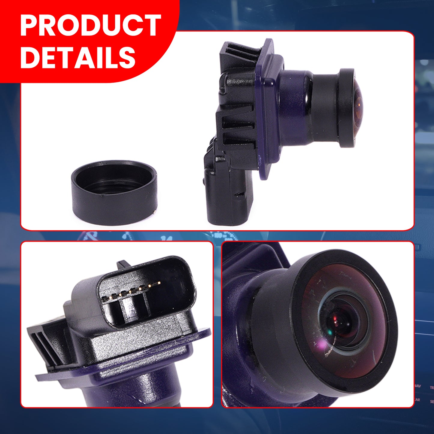 Cámara de asistencia para estacionamiento trasero MOCA 590-419 compatible con Ford Escape 2014-2016 (1.6L, 2.0L y 2.5L)