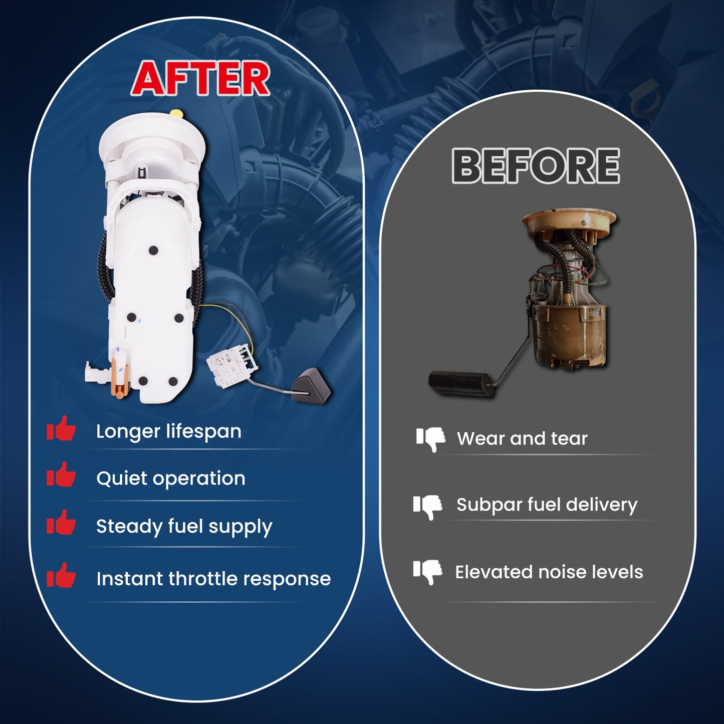 MOCA E8566M Fuel Pump Module Assembly for 2003-2005 Honda Civic 1.3L & 2001-2005 Honda Civic 1.7L & 2002-2005 Honda Civic 2.0L