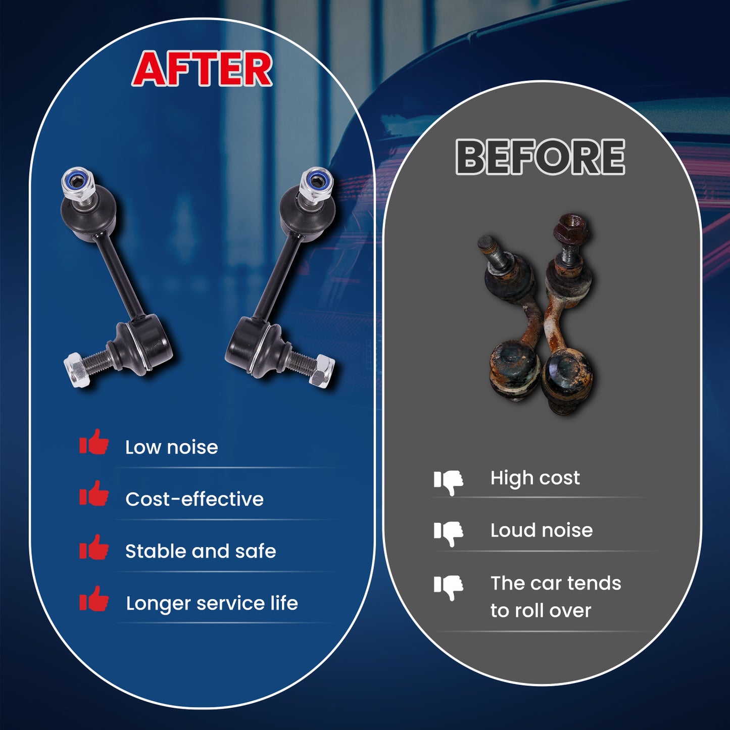 MOCA 2Pcs Rear Stabilizer Sway Bar End Link Kit Fit for 2007-2017 Honda CR-V L4 2.4L