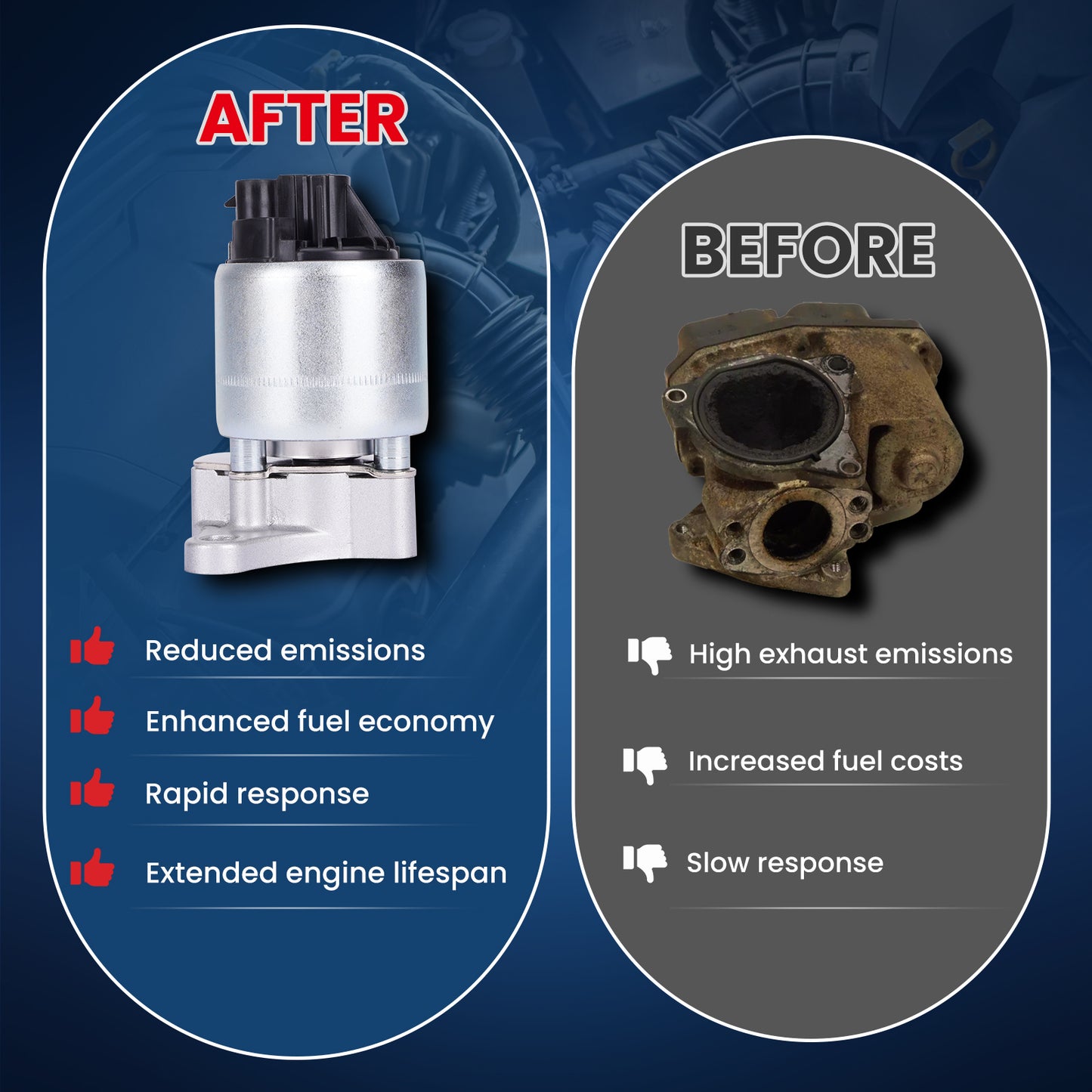 Válvula EGR MOCA EGV466 compatible con Buick Regal 3.8L (1996-2001), Pontiac Bonneville 3.8L (1995-2001) y Pontiac Grand Prix 3.8L (1997-2001)