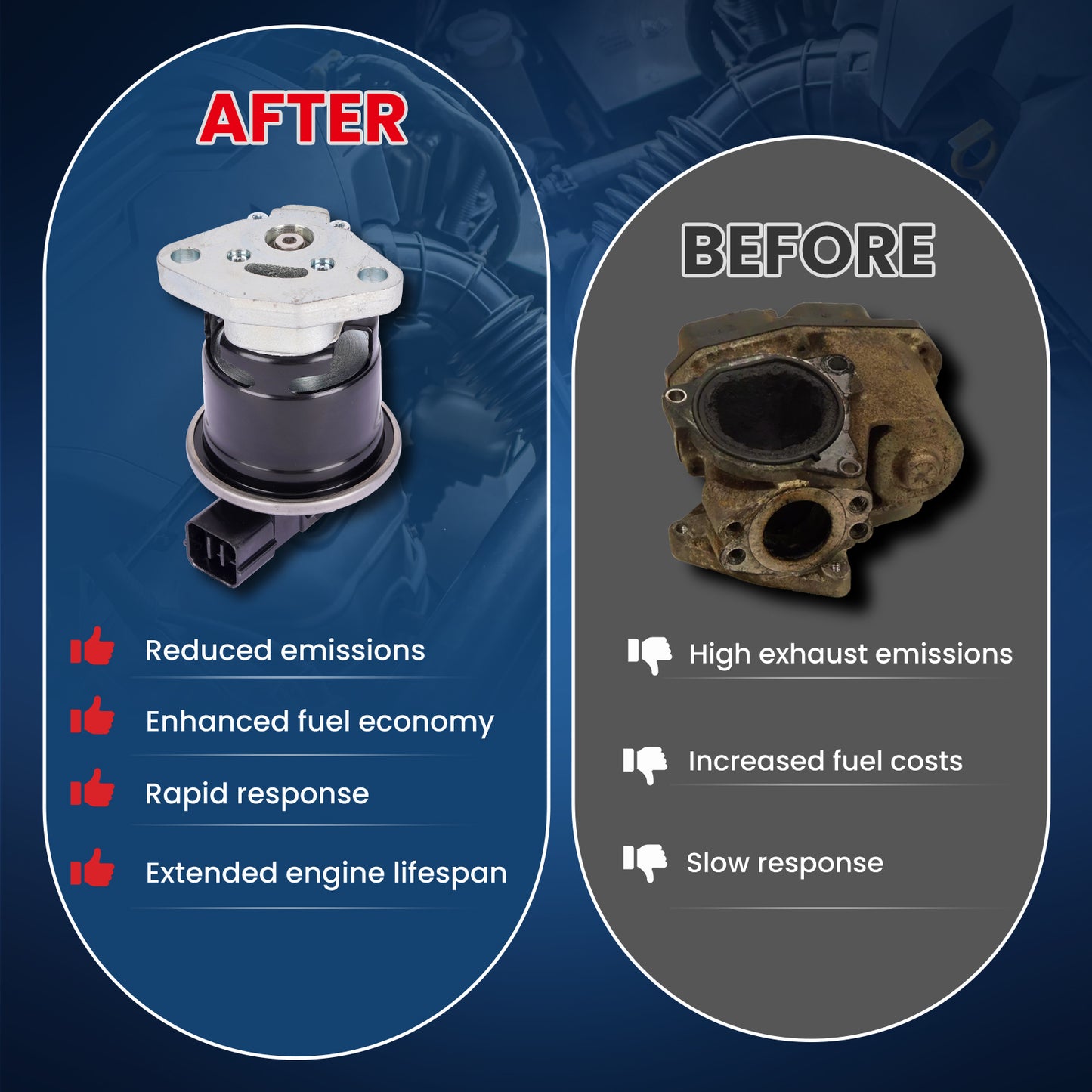 Válvula EGR MOCA EGV658 compatible con Acura CL V6 3.0L (1997-1999), Acura MDX V6 3.5L (2001-2006), Honda Odyssey V6 3.5L (1999-2008) y Saturn Vue V6 3.5L (2004-2007)