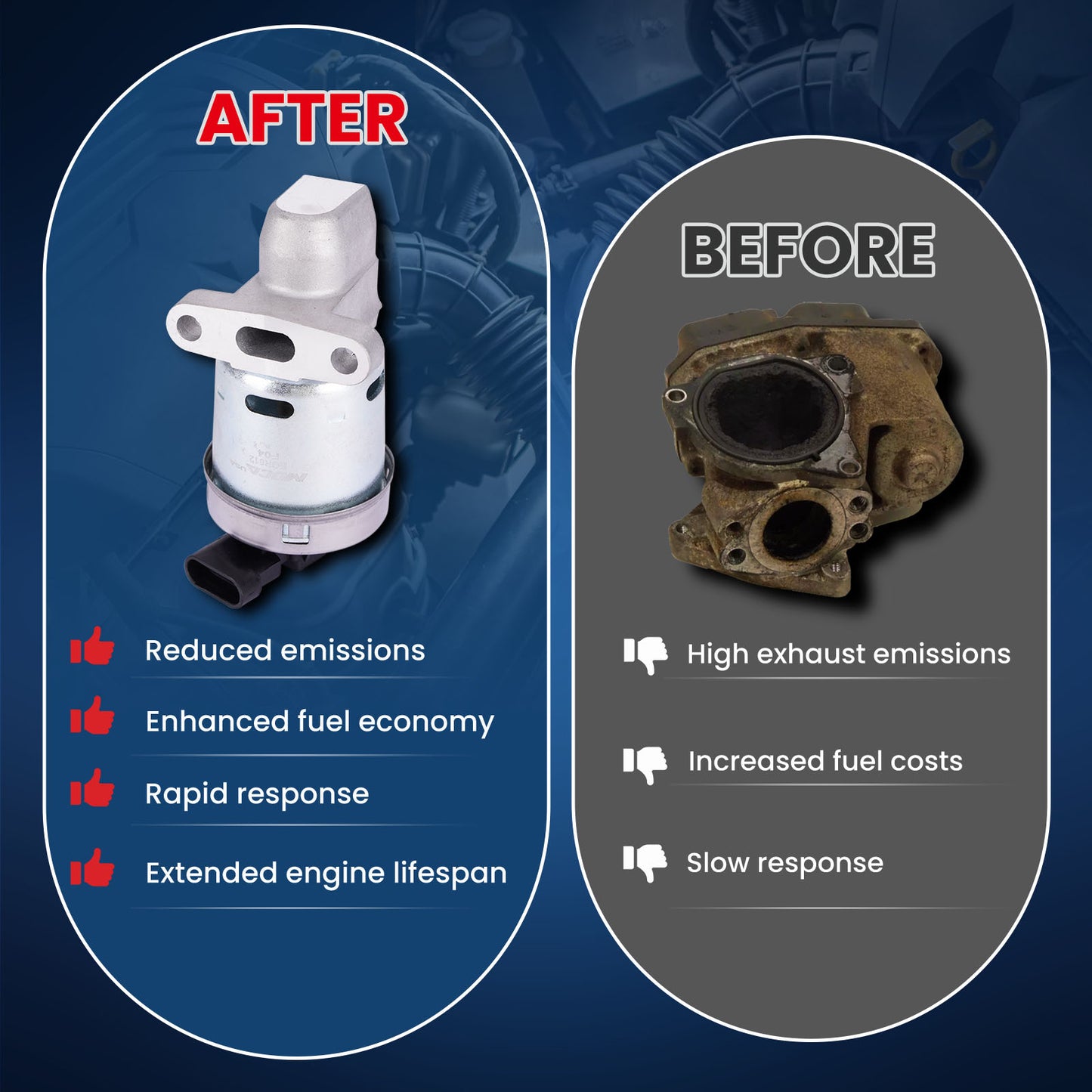 Válvula EGR MOCA EGV612 compatible con Buick Century 3.1L (2000-2005), Oldsmobile Alero 3.4L (2000-2004) y Pontiac Aztek 3.4L (2001-2004)
