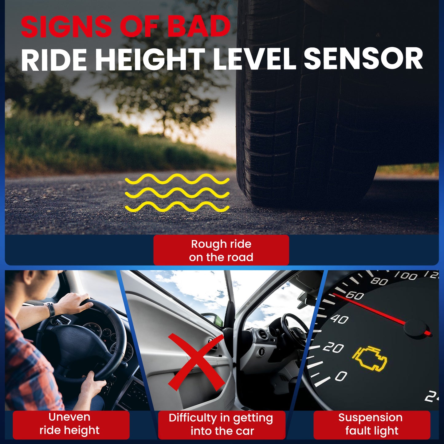 Sensor de altura de nivelación MOCA 97034302203 delantero derecho compatible con Porsche Panamera 2010-2016