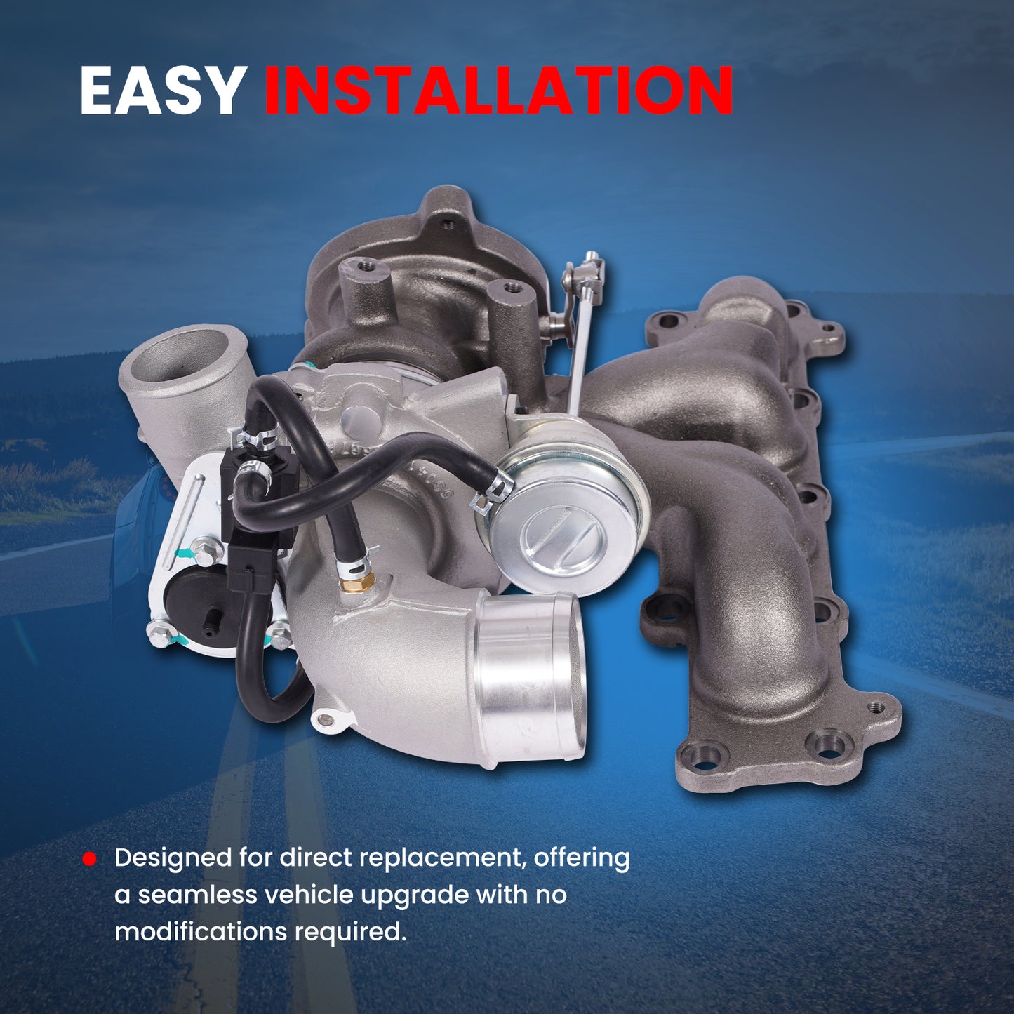 Turbocompresor MOCA K03 compatible con Jaguar XE 2.0L 2017-2018 y Jaguar XF 2.0L 2013-2015 y Land Rover LR2 2.0L 2013-2015 (solo gasolina)