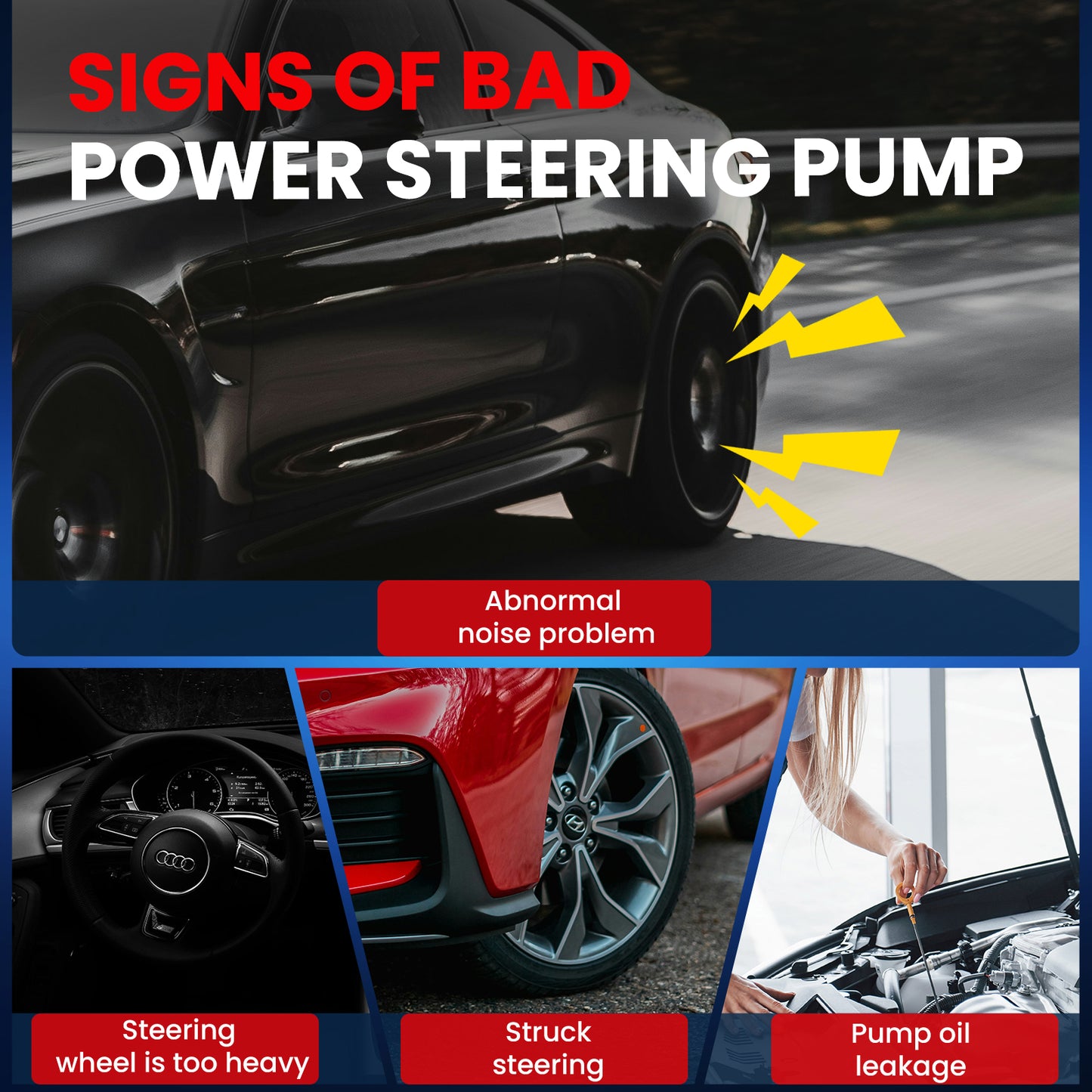 MOCA Power Steering Pump Fit for 2001-2005 BMW 325xi & 1997-1999 BMW 328is & 2001-2005 BMW 330xi