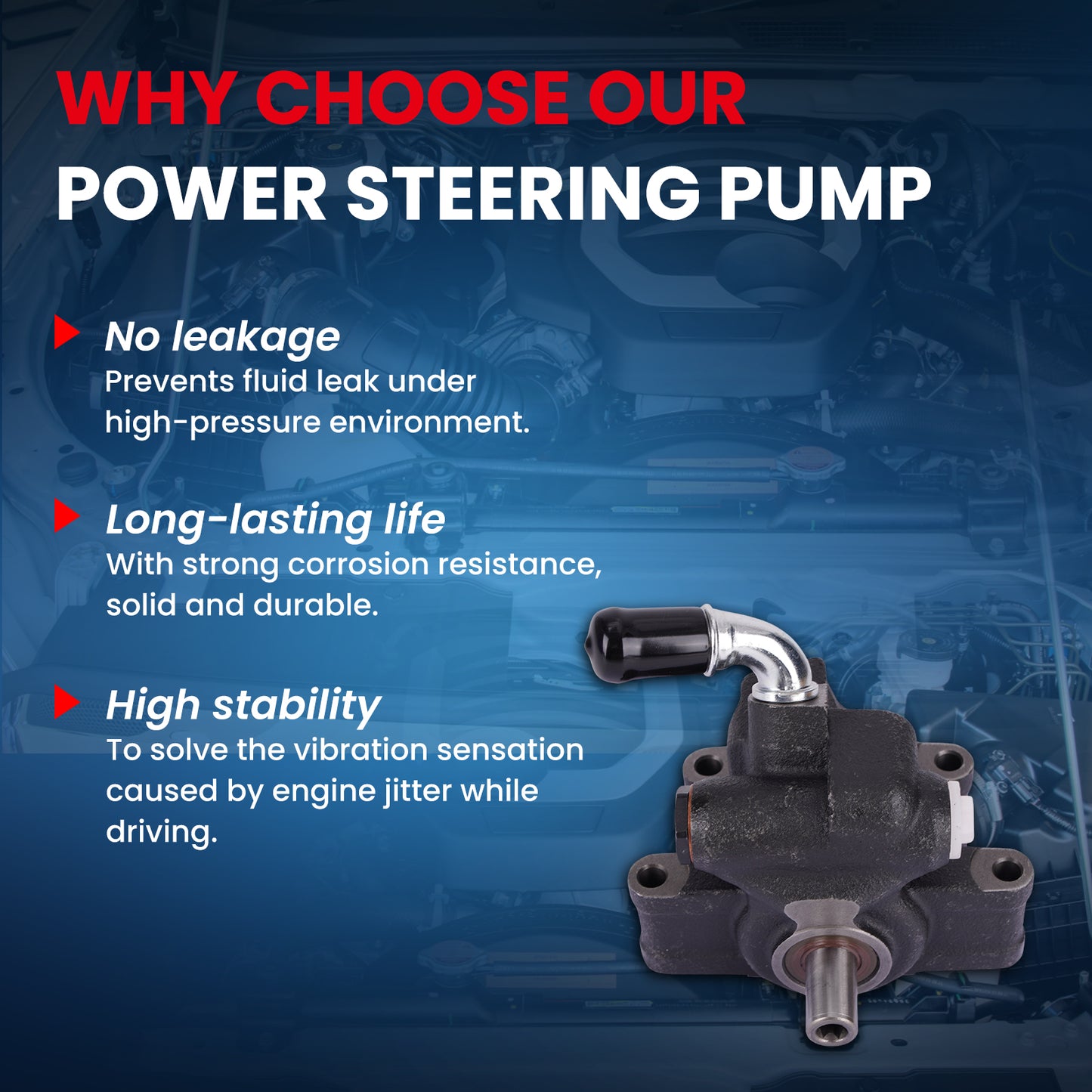 MOCA Power Steering Pump Fit for 2005-2008 Ford F-150 V6 4.2L