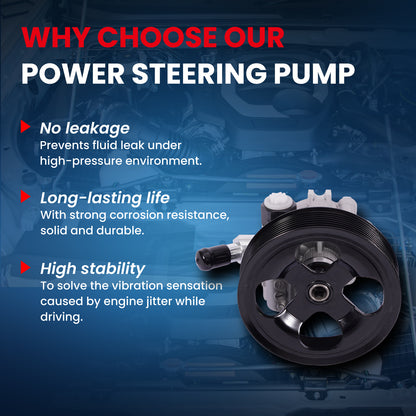 MOCA Power Steering Pump w/ Pulley Fit for 2014-2019 Toyota Tundra 4.6L & 2007-2021 Toyota Tundra 5.7L