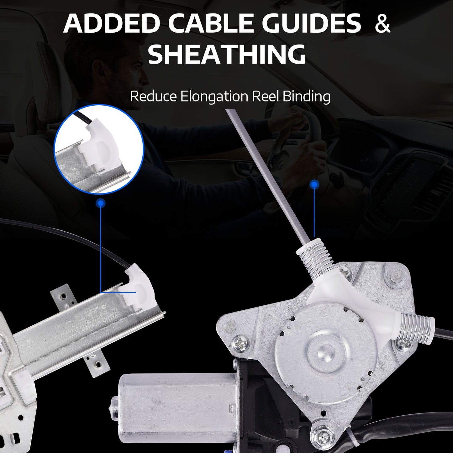 Elevalunas eléctrico delantero izquierdo MOCA con motor compatible con Honda Pilot 2003-2008