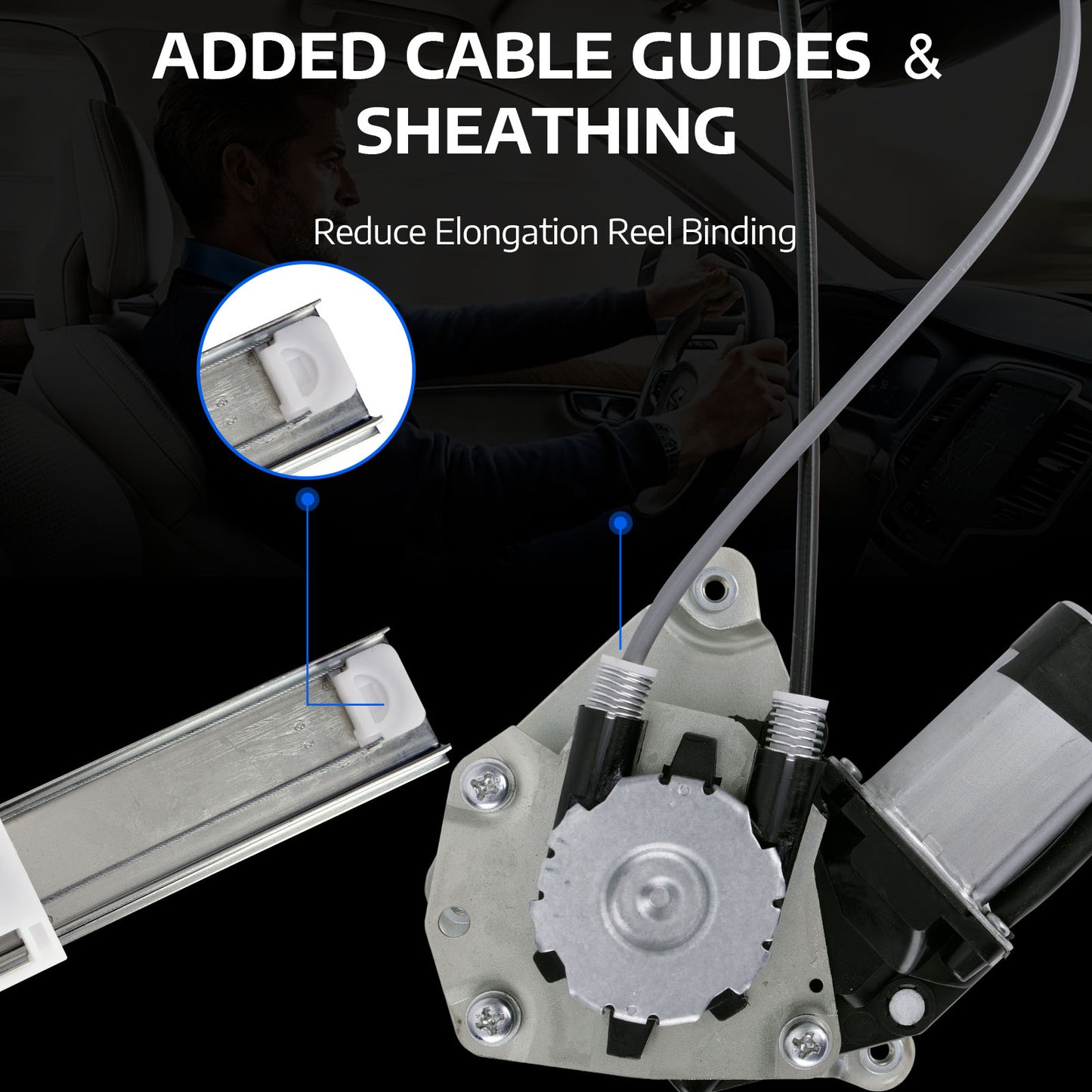 Elevalunas eléctrico trasero derecho MOCA con motor compatible con Jeep Liberty 2002-2007