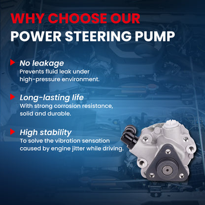 MOCA Power Steering Pump Fit for 2001-2005 BMW 320i 2.2L & 2001-2006 BMW 325Ci 2.5L