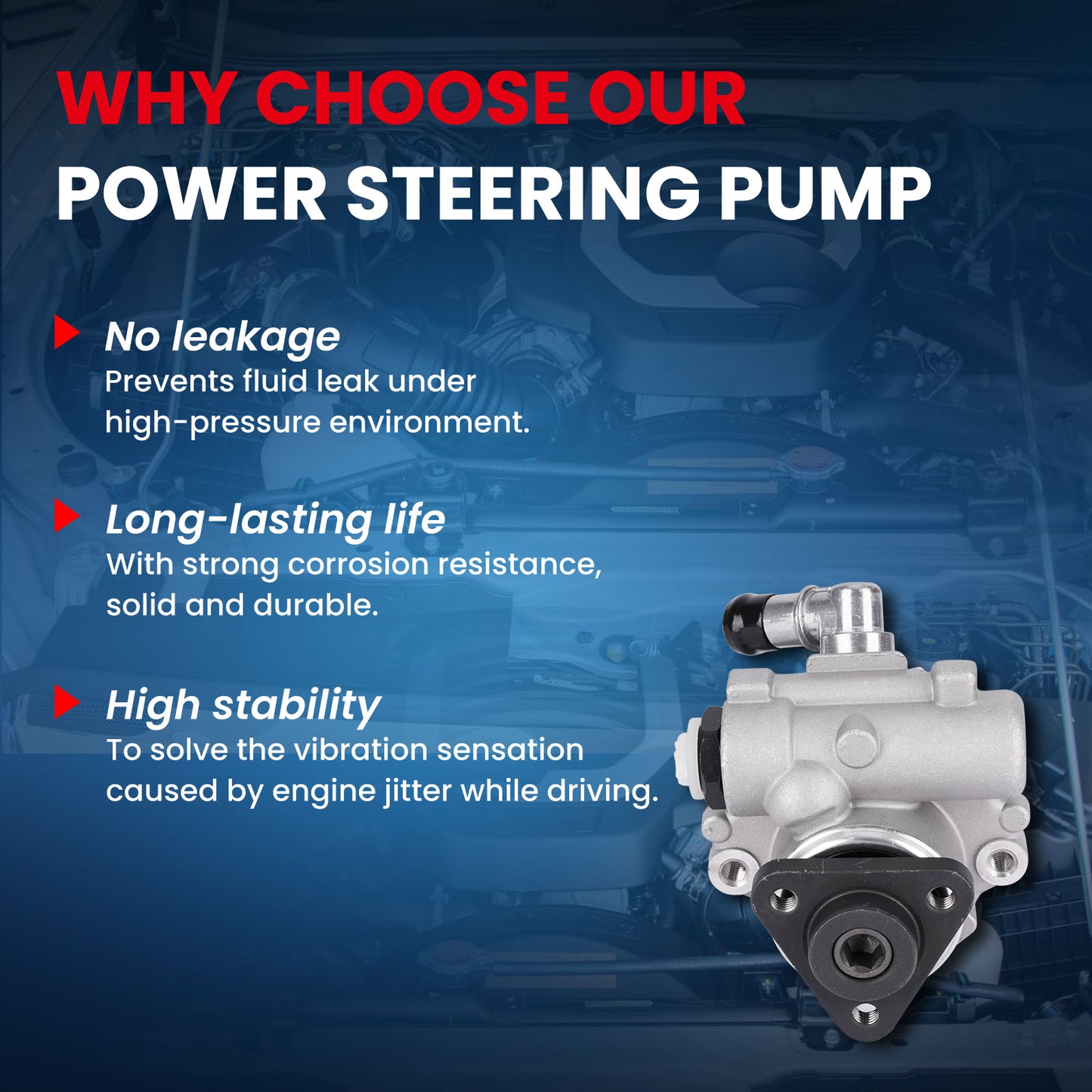 MOCA Power Steering Pump w/ LUK LF-30 Style Fit for 1999-2000 BMW 323i 2.5L & 1997-2000 BMW 528i 2.8L & 2001-2003 BMW 530i 3.0L