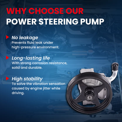 MOCA Power Steering Pump Fit for 2008-2010 Ford F-250 F-350 Super Duty 5.4L