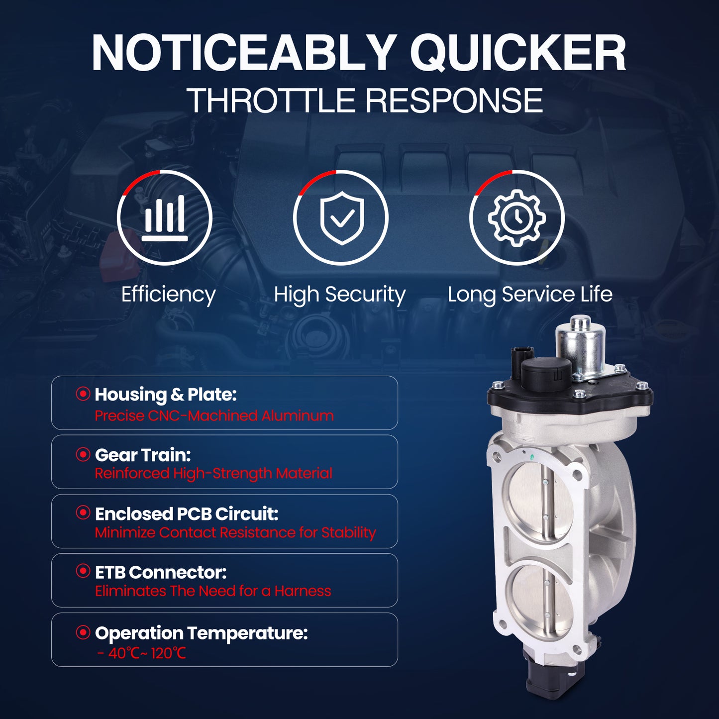 Cuerpo del acelerador MOCA compatible con Ford E-350 E-450 Super Duty 6.8L (2005-2019) y Ford Mustang 5.4L (2007-2012)