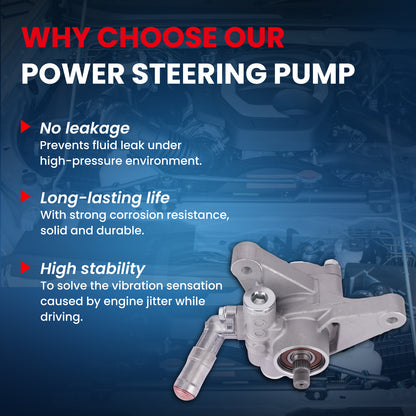 MOCA Power Steering Pump Fit for 1999-2003 Acura TL V6 3.2L & 2001-2003 Acura CL V6 3.2L & 2003-2004 Honda Pilot V6 3.5L