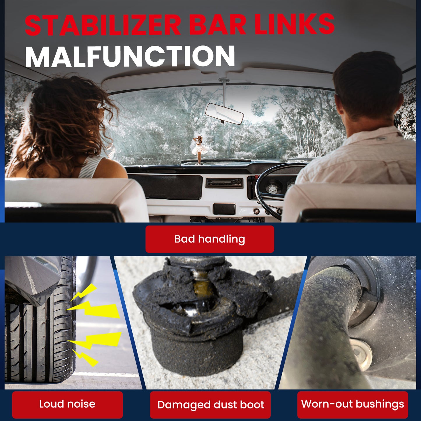 MOCA 2Pcs Front Sway Bar Link Kit Fit for 2003-2013 Subaru Forester 2.5L & 2008-2011 Subaru Impreza 2.0L & 05-09 Subaru Outback 3.0L