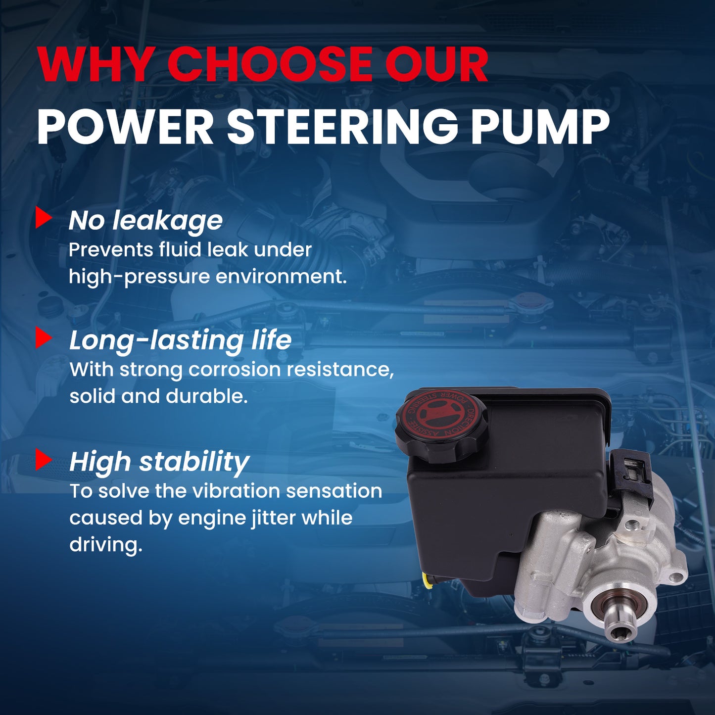 MOCA Power Steering Pump Fit for 1996-2004 Buick Regal 3.8L & 1998-2003 Chevrolet Monte Carlo 3.8L & 1997-2003 Pontiac Grand Prix 3.8L