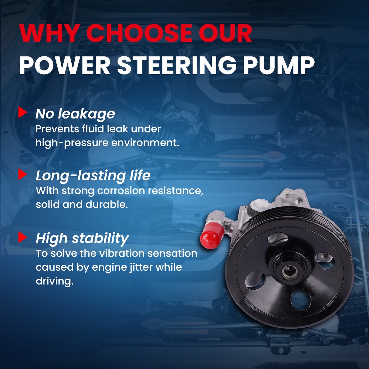 MOCA Power Steering Pump Fit for 2003-2005 Mercedes-Benz E320 & 2004-2006 Mercedes-Benz E500