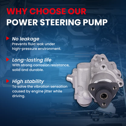MOCA Power Steering Pump Fit for 2001-2005 BMW 325xi & 1997-1999 BMW 328is & 2001-2005 BMW 330xi