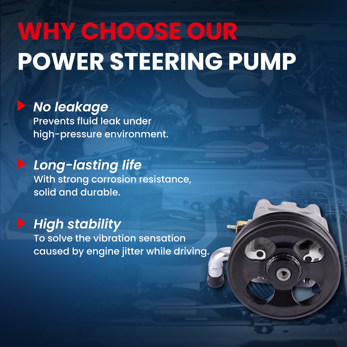 MOCA Power Steering Pump Fit for 2003-2006 Subaru Baja 2.5L & 2000-2004 Subaru Legacy 2.5L & 2000-2004 Subaru Outback 2.5L