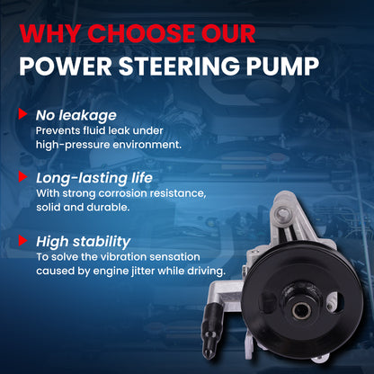 MOCA Power Steering Pump Fit for 2005-2009 Hyundai Tucson 2.0L & 2005-2010 Kia Sportage 2.0L