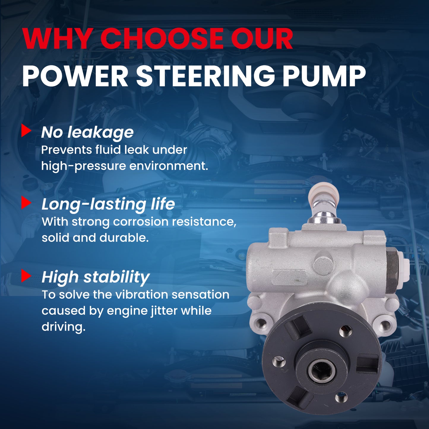 MOCA Power Steering Pump Fit for 2008-2013 BMW 128i & 2007-2013 BMW 328i & 2009-2013 BMW 328i xDrive