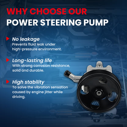 MOCA Power Steering Pump Fit for 2002-2011 Nissan X-Trail 2.5L & 2007-2013 Nissan Altima 2.5L