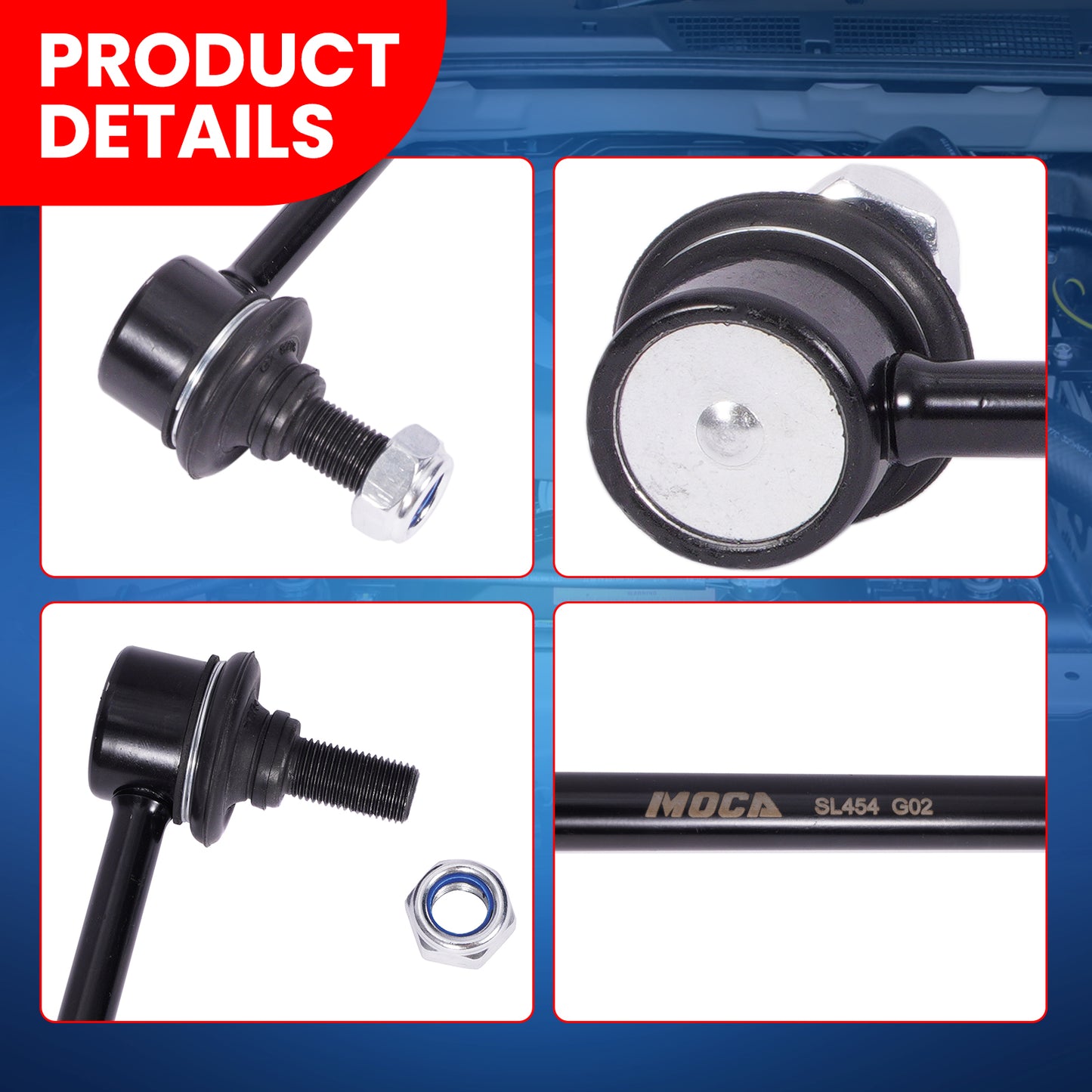 MOCA 2x Front Sway Bar End Links Fit for 2007-2012 Acura RDX & 2007-2016 Honda CR-V