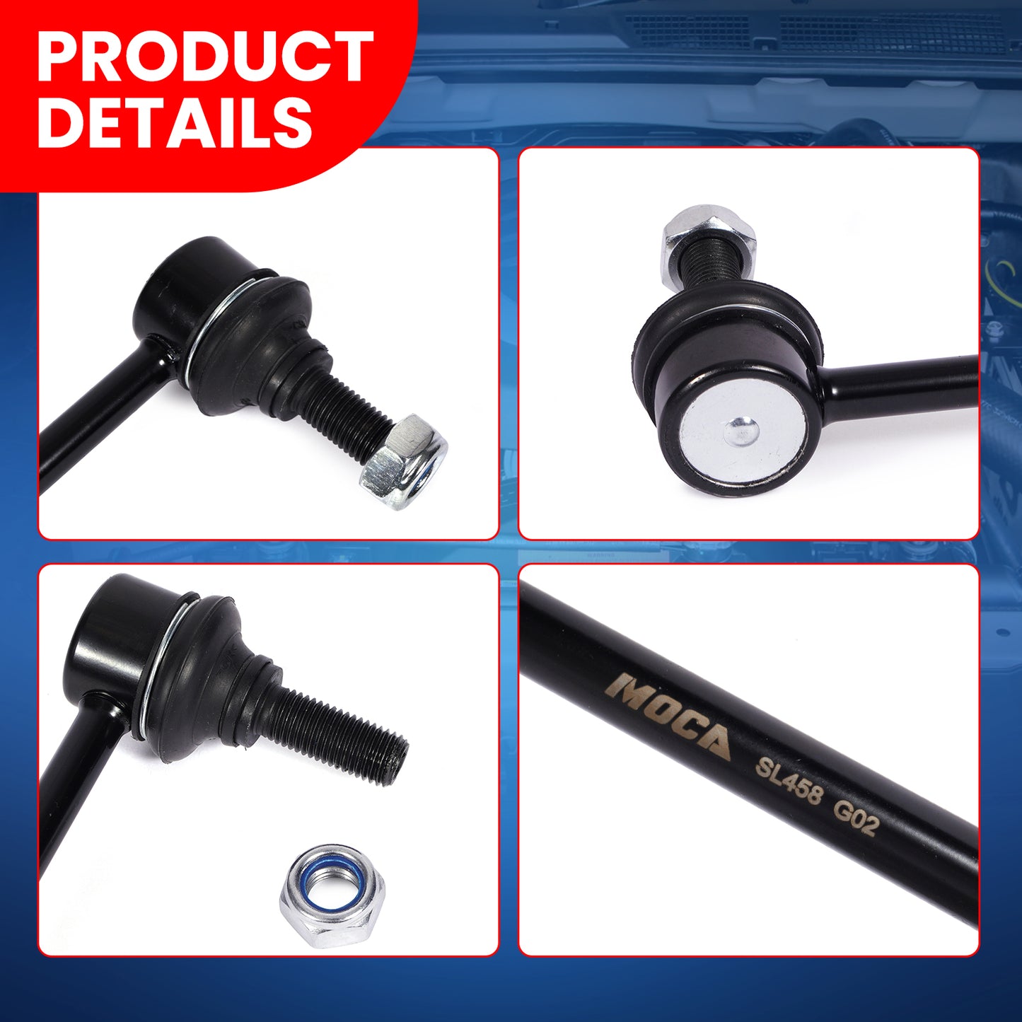 MOCA 2x Front Stabilizer Sway Bar End Links Fit for 2012-2017 Buick Verano & 2011-2015 Chevrolet Cruze Volt