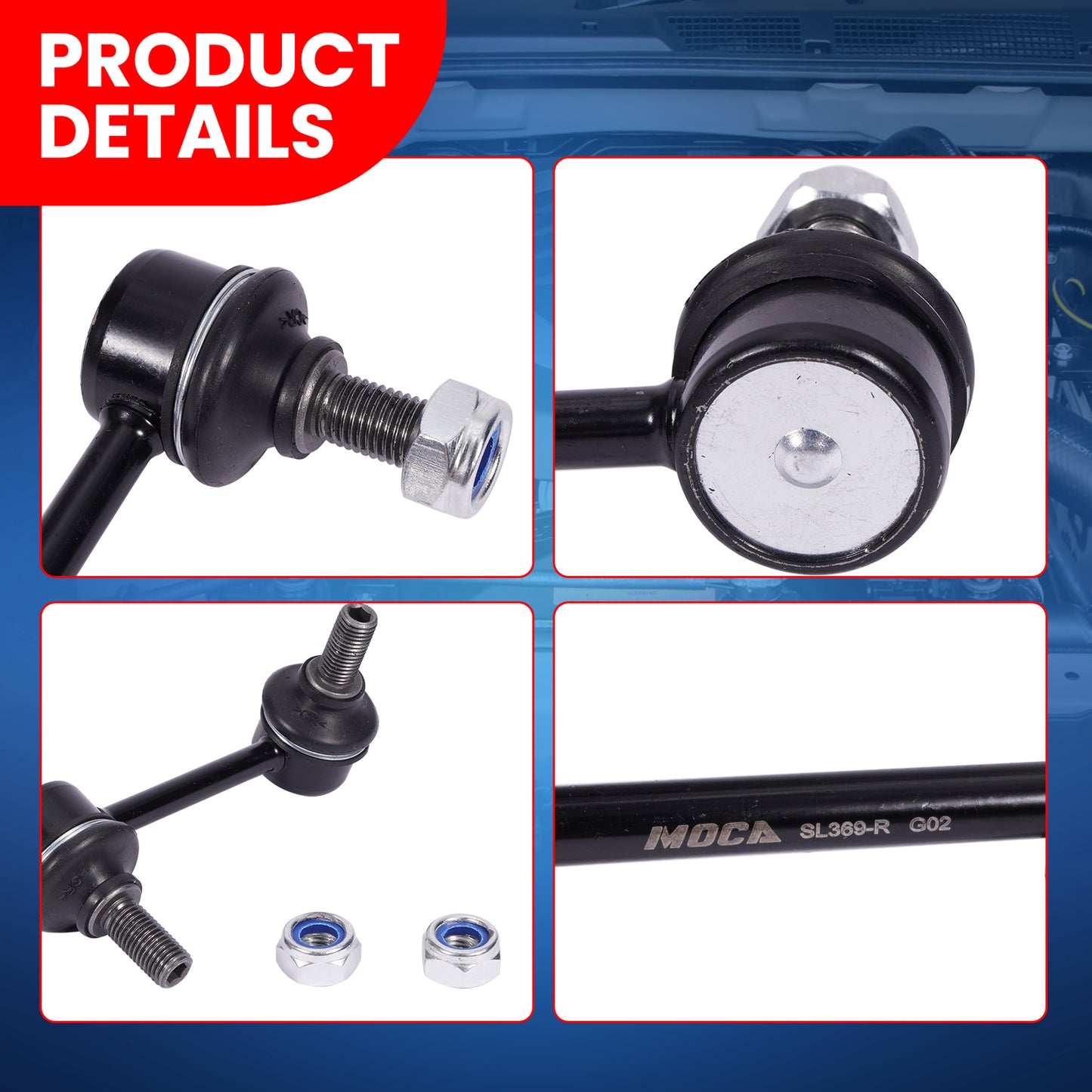 MOCA 2Pcs Rear Stabilizer Sway Bar End Link Kit Fit for 2007-2017 Honda CR-V L4 2.4L