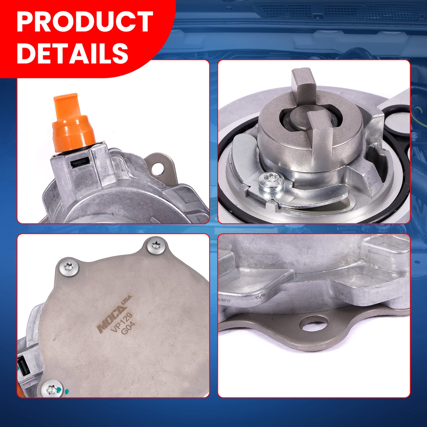 MOCA VCP129 Vacuum Pump Fit for 2015-2021 Ford Mustang 2.3L & 2013-2020 Ford Fusion 2.0L & 2013-2019 Lincoln MKZ 2.0L