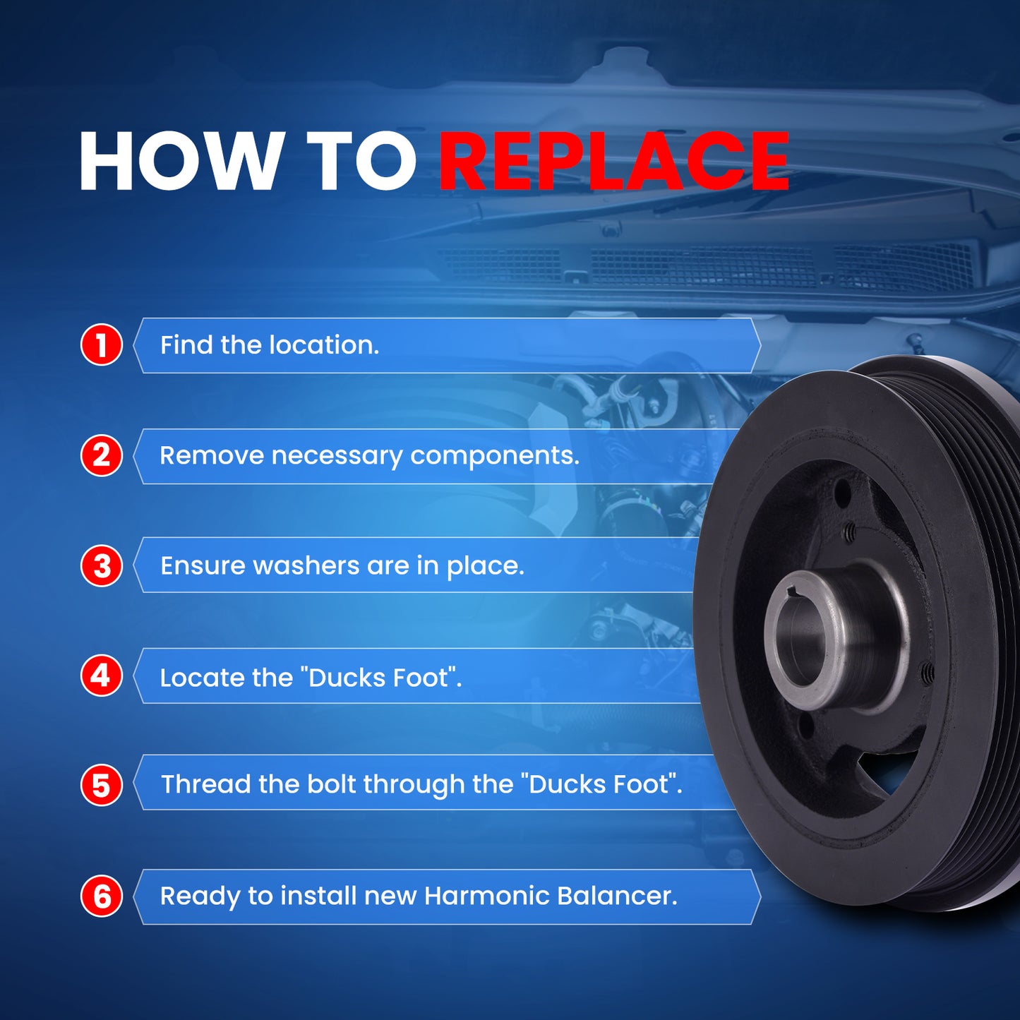 Engine Harmonic Balancer for Jeep Cherokee Comanche TJ Wagoneer Wrangler 4.0L