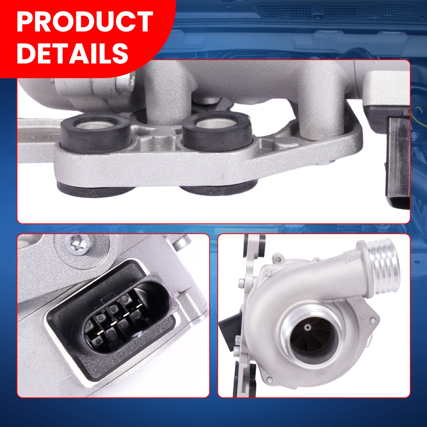 MOCA 115-2300 Electric Engine Water Pump Fit for 2011-2012 BMW X3 3.0L & 2011 BMW 528I 3.0L