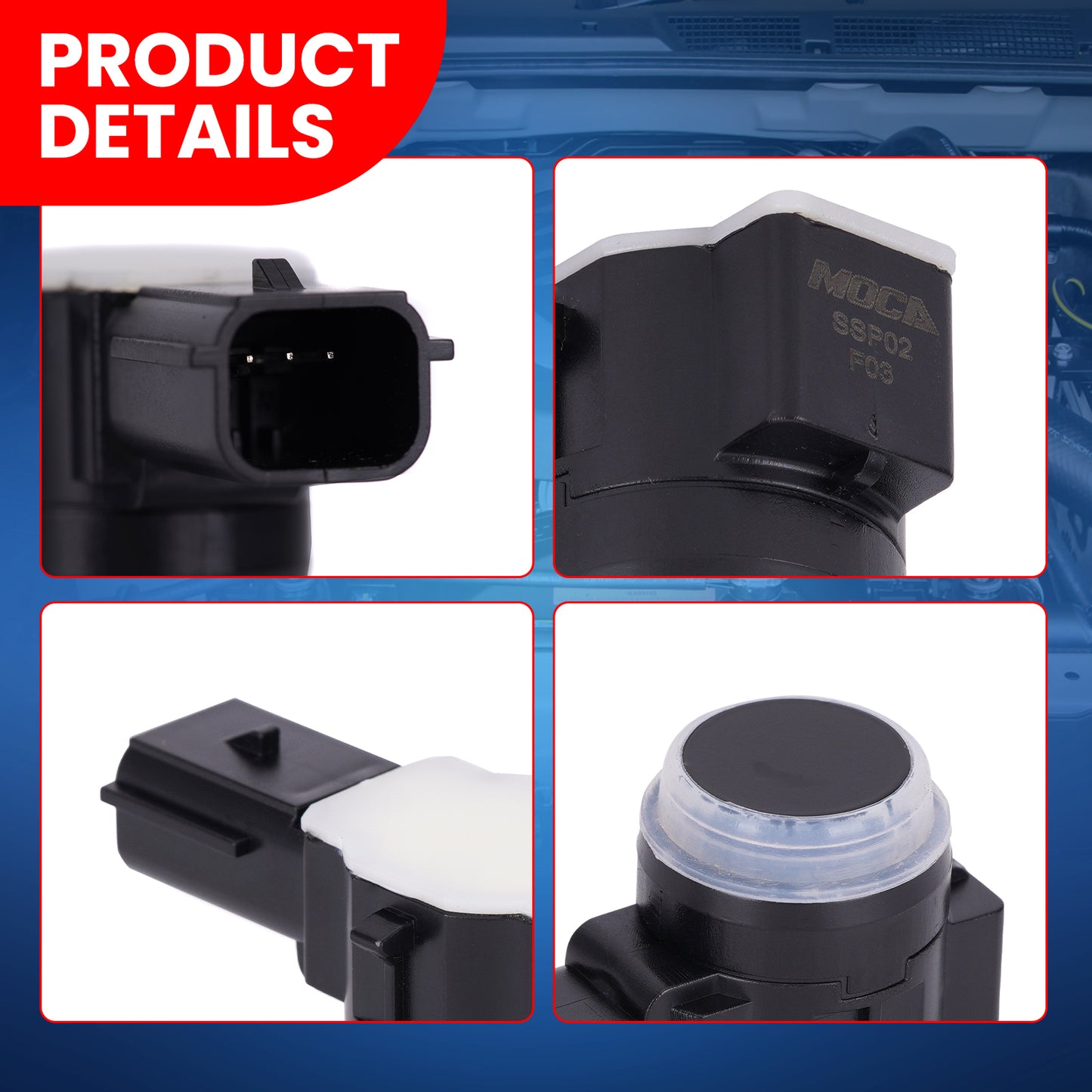 Sensor de asistencia de estacionamiento MOCA compatible con Chrysler 200 (2015-2017), Dodge Durango (2016-2019) y Jeep Cherokee (2014-2018)
