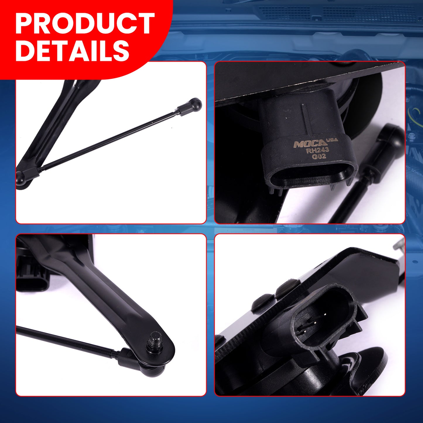 Sensor de altura de nivelación MOCA RH5231 delantero derecho para Chevrolet Silverado 1500 (4,3 L, 5,3 L y 6,2 L) y GMC Sierra 1500 (4,3 L, 5,3 L y 6,2 L) (2015-2018)