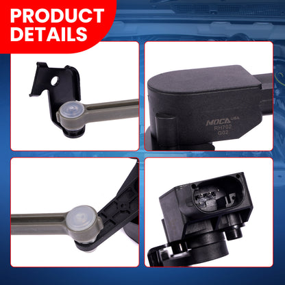 Sensor de altura de nivelación MOCA V10-72-0070 para suspensión trasera izquierda, compatible con Bentley Continental 2003-2013, Audi A8 Quattro 2004-2010 y Volkswagen Phaeton 2004-2006.
