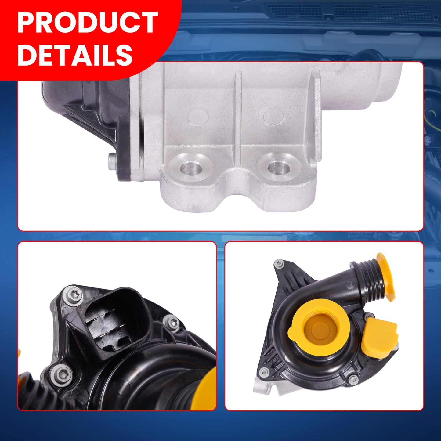 MOCA 115-2270 Electric Engine Water Pump Fit for 2015-2018 BMW X4 3.0L & 2011-2017 BMW X3 3.0L & 2012-2017 BMW 640i 3.0L & 2013-2017 BMW 640i Gran Coupe 3.0L