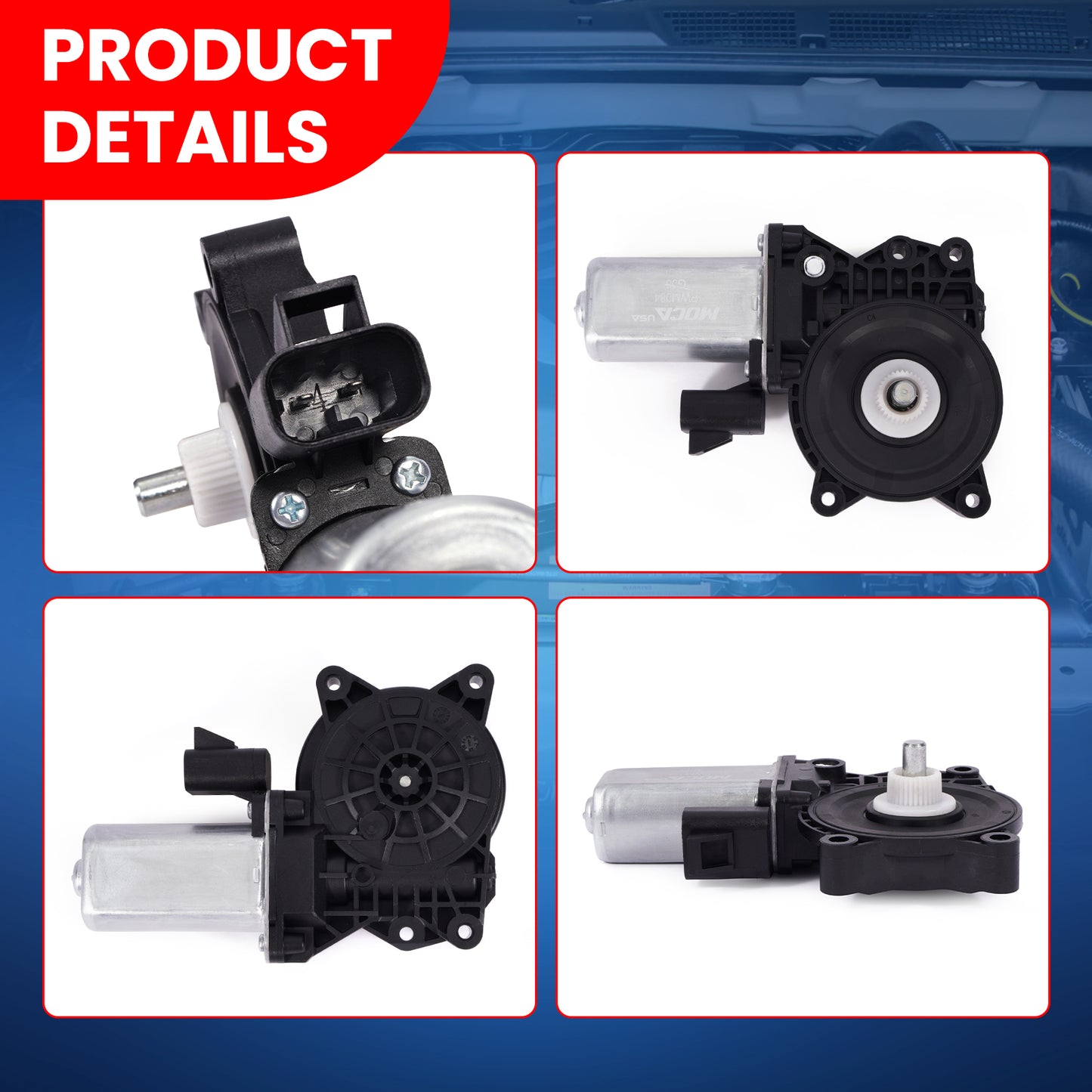 Motor de elevalunas eléctrico delantero y trasero derecho MOCA compatible con Buick Enclave 2008-2014, Chevrolet Malibu 2004-2012 y GMC Acadia 2007-2012