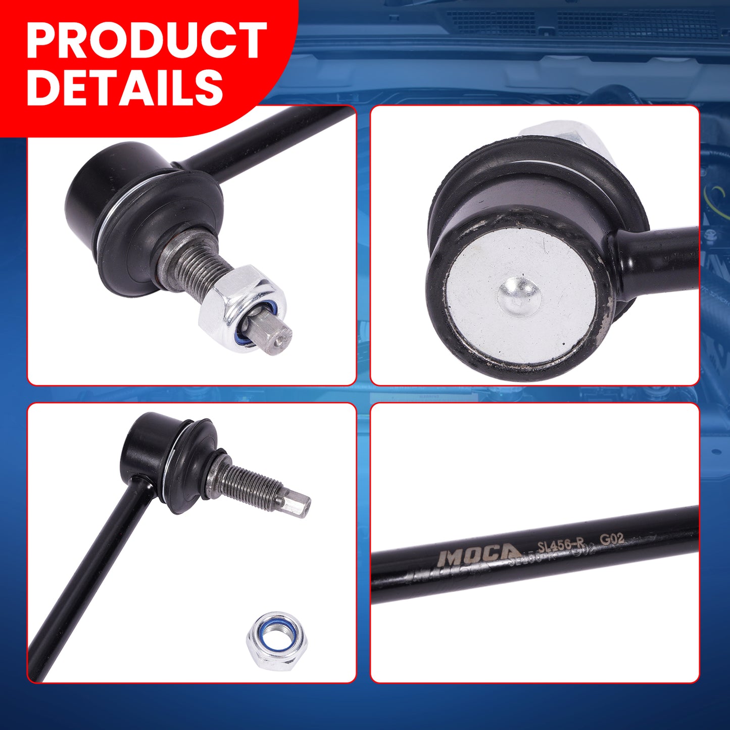 MOCA 13.82" 2x Front Stabilizer Sway Bars End Links Fit for 2011-2012 Hyundai Sonata & Kia Optima