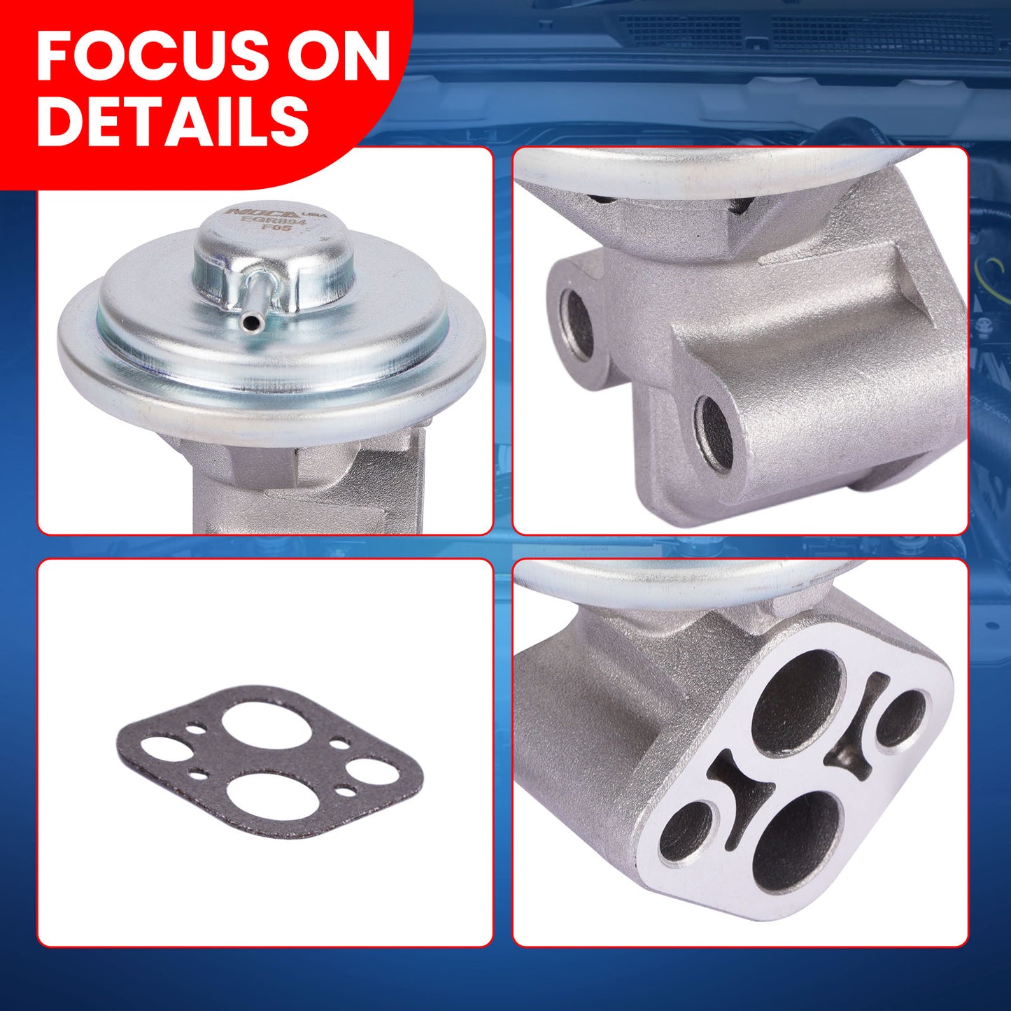 Válvula EGR MOCA EGV894 compatible con Chrysler Sebring 3.0L (2001-2005), Mitsubishi Diamante 3.5L (1997-2004) y Mitsubishi Montero Sport 3.0L (1997-2003)