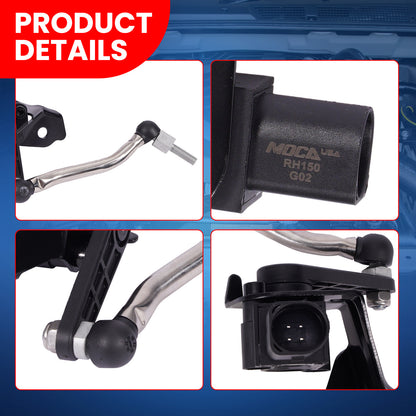 Sensor de altura de nivelación de suspensión MOCA V10-72-0150 delantero izquierdo. Compatible con Audi A5 Quattro 2.0L 2010-2017, Audi S5 3.0L 2010-2017 y Audi A4 Quattro 2.0L 2009-2016.