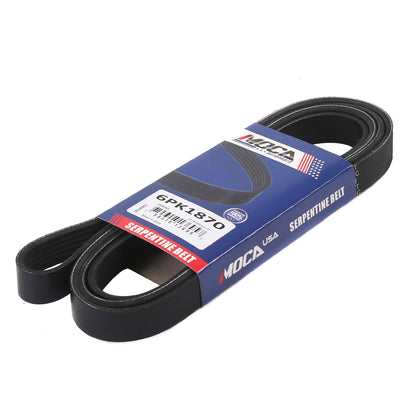 MOCA Serpentine Belt 6PK1870 for 1995-1998 Audi Cabriolet 2.8L & 1989-1991 Buick Skylark 3.3L & 1991-1993 GMC  Sonoma 2.5L & 2001-2004 Mercedes-Benz SLK230 2.3L