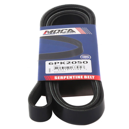 MOCA Serpentine Belt 6PK2050 for 1991-1993 Mazda Navajo 4.0L & 1996 Mazda B4000 4.0L