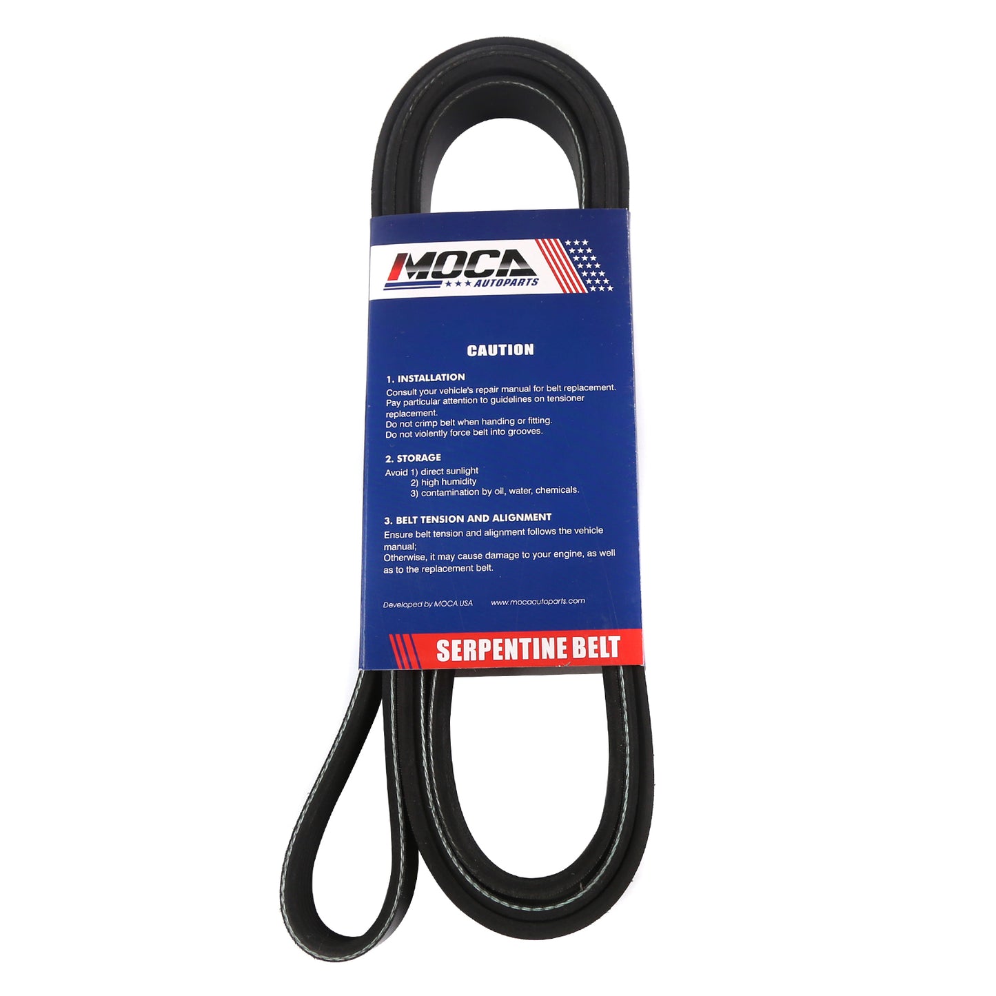 MOCA Serpentine Belt 6PK2145 for 2015-2019 Dodge Challenger 6.2L & 2014-2018 BMW X5 3.0L & 1985-1993 Ford Mustang 5.0L & 1985 Ford LTD 5.0L
