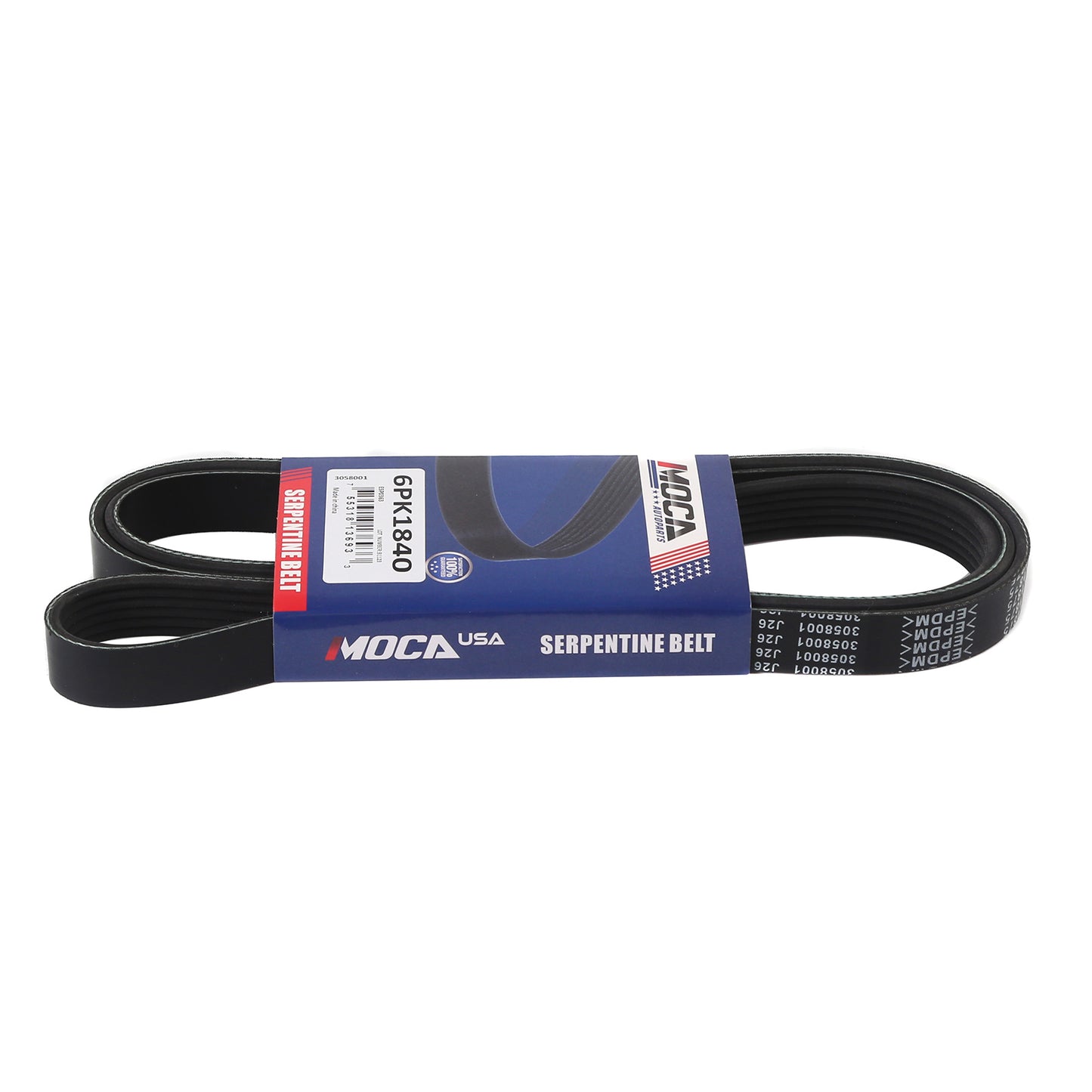 MOCA Serpentine Belt 6PK1840 for 1986-1987 Buick Century 3.8L & 1999-2005 Buick Park Avenue 3.8L & 2014-2017 Chevrolet Caprice 6.0L & 2011-2014 Mazda 2 1.5L