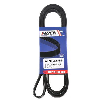 MOCA Serpentine Belt 6PK2145 for 2015-2019 Dodge Challenger 6.2L & 2014-2018 BMW X5 3.0L & 1985-1993 Ford Mustang 5.0L & 1985 Ford LTD 5.0L