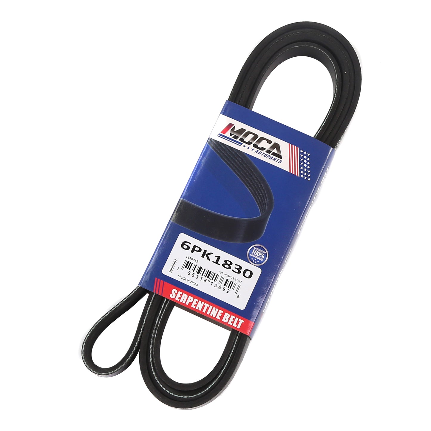 MOCA Serpentine Belt 6PK1830 for 2009-2011 BMW Z4 3.0L & 1998-2000 Ford Contour 2.5L & 1999-2000 Mercury Cougar 2.5L & 2004-2006 Suzuki Verona 2.5L