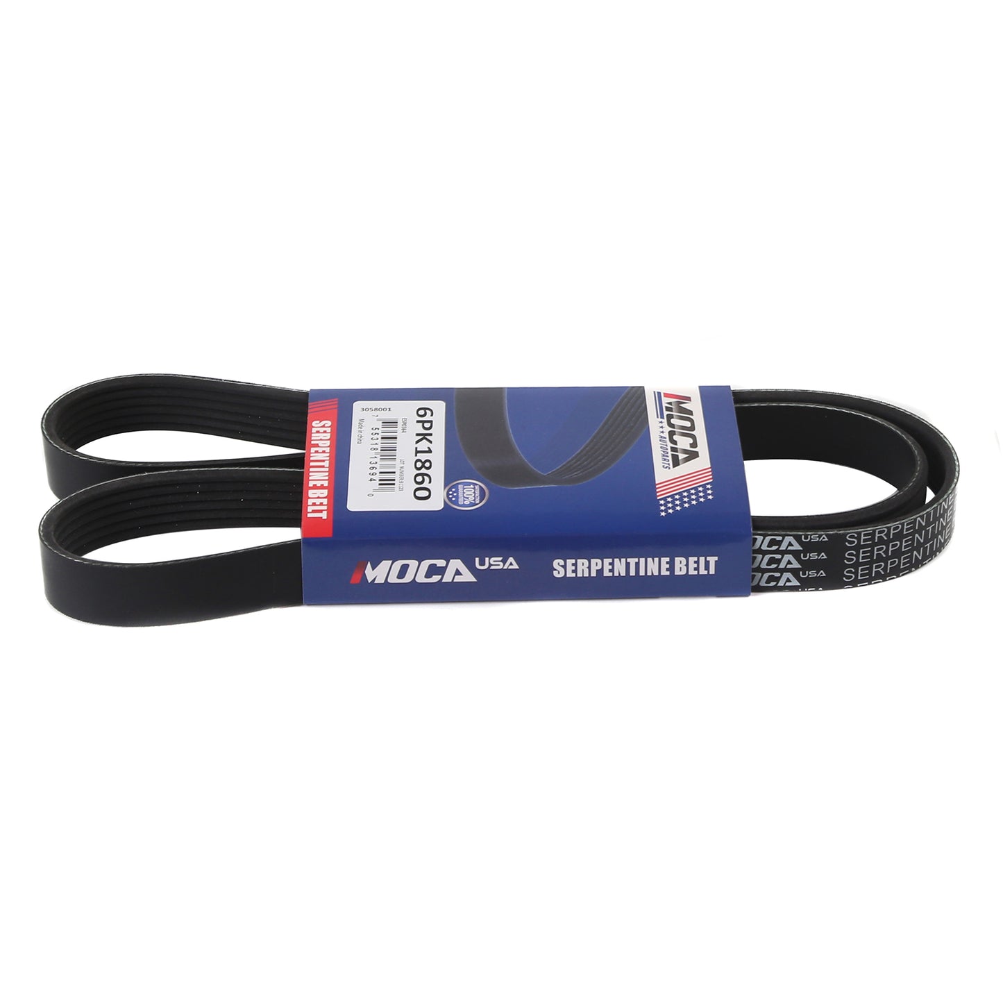 MOCA Serpentine Belt 6PK1860 for 2001-2004 Nissan Frontier 3.3L & 2011 Porsche 911 3.8L 4.0L & 2002-2004 Nissan Xterra 3.3L