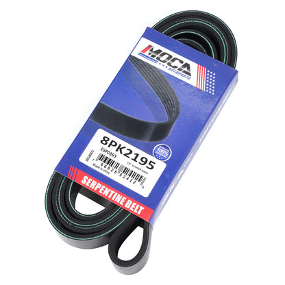 MOCA 8PK2195 EPDM Serpentine Belt Fits 2009 Ford F-250 F-350 F-450 Super Duty 6.4L OHV