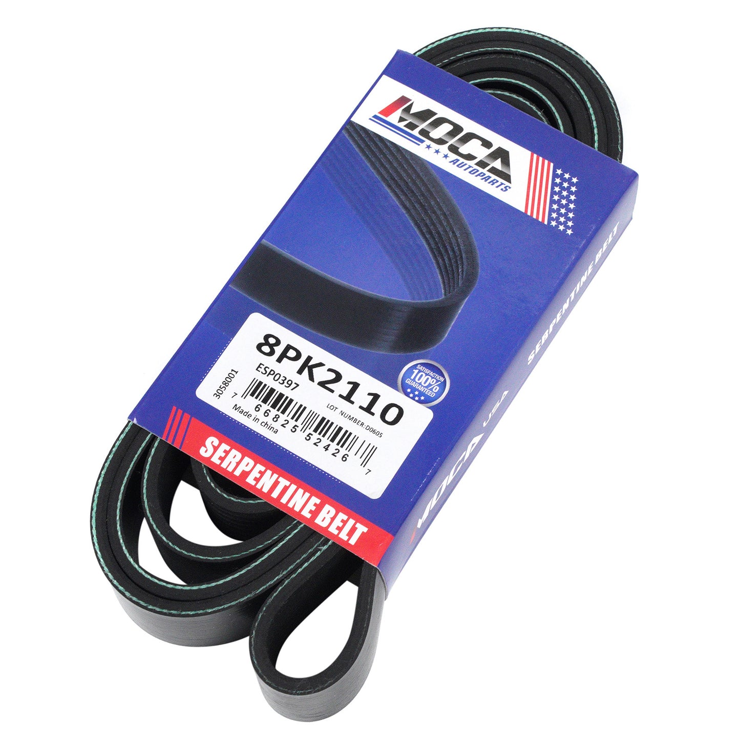 MOCA 8PK2110 EPDM Serpentine Belt Fits 1993 Dodge D350 W350 5.9L OHV Turbocharged OHV