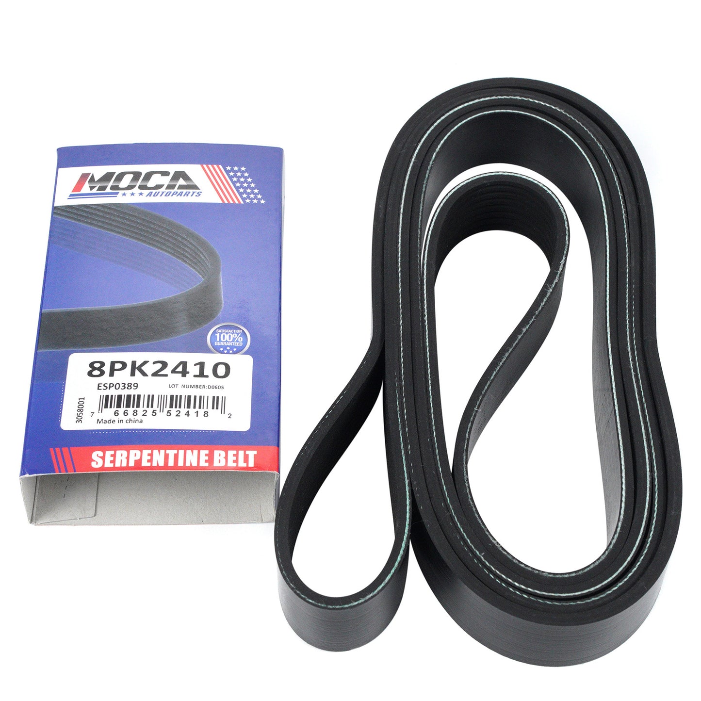 MOCA 8PK2410 EPDM Serpentine Belt Fits 2008-2021 Lexus Lx570 Toyota Tundra Sequoia 5.7L